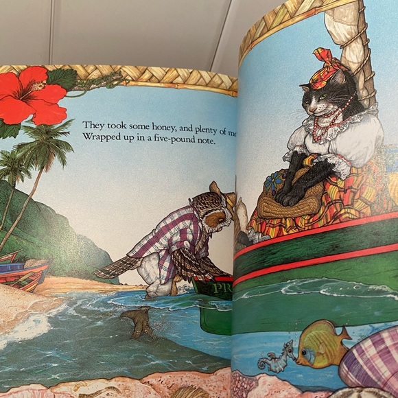 The Owl And The Pussycat Edward Lear Jan Brett  BOOK 1991 Caribbean cat Pictures - Picture 9 of 15